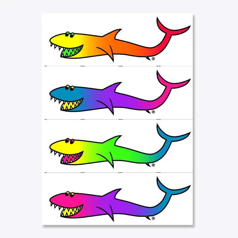 "Shark Blend" 4 Sticker Set