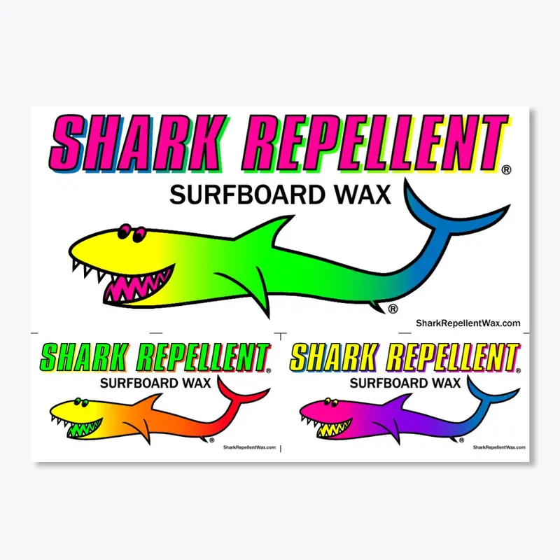 Shark Repellent 3 Sticker Set